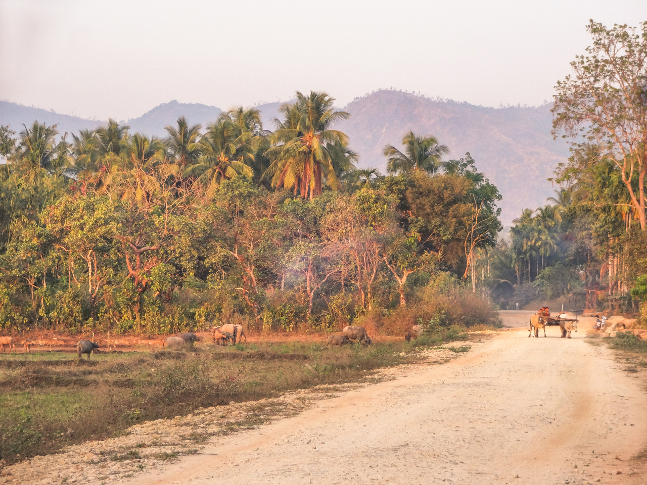 Unterwegs auf einer Naturstrasse in Myanmar