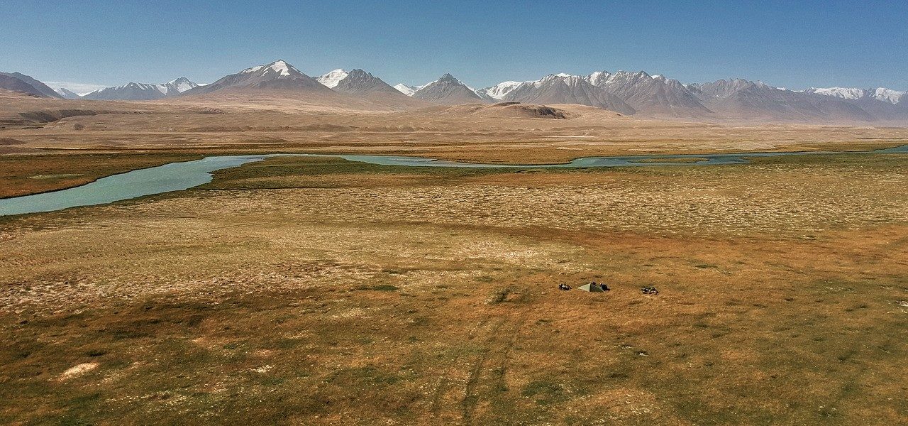 Blick von oben in Tadschikistan