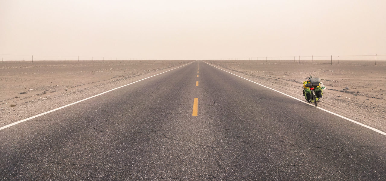 Straight road in China