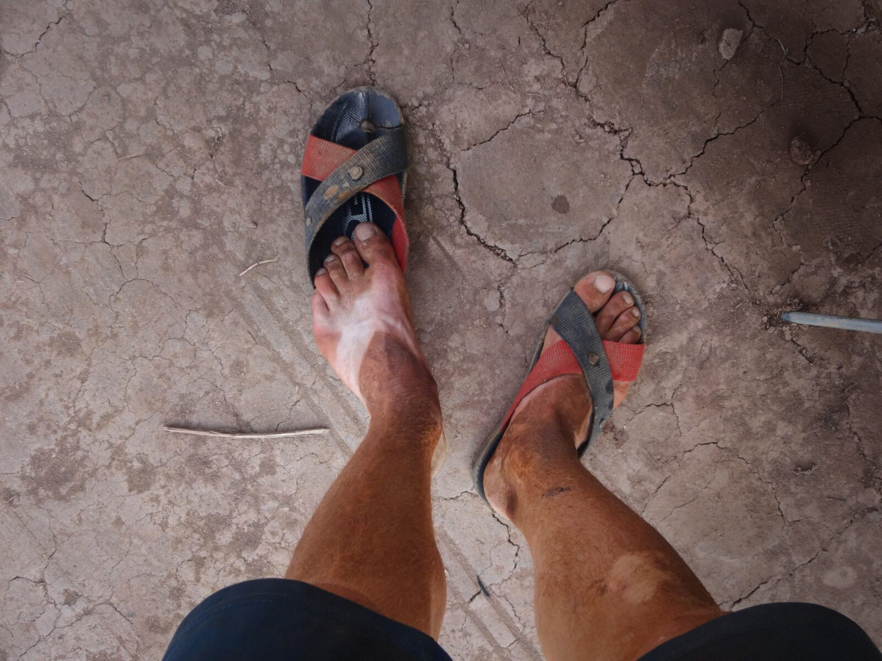 Dusty legs in Cambodia