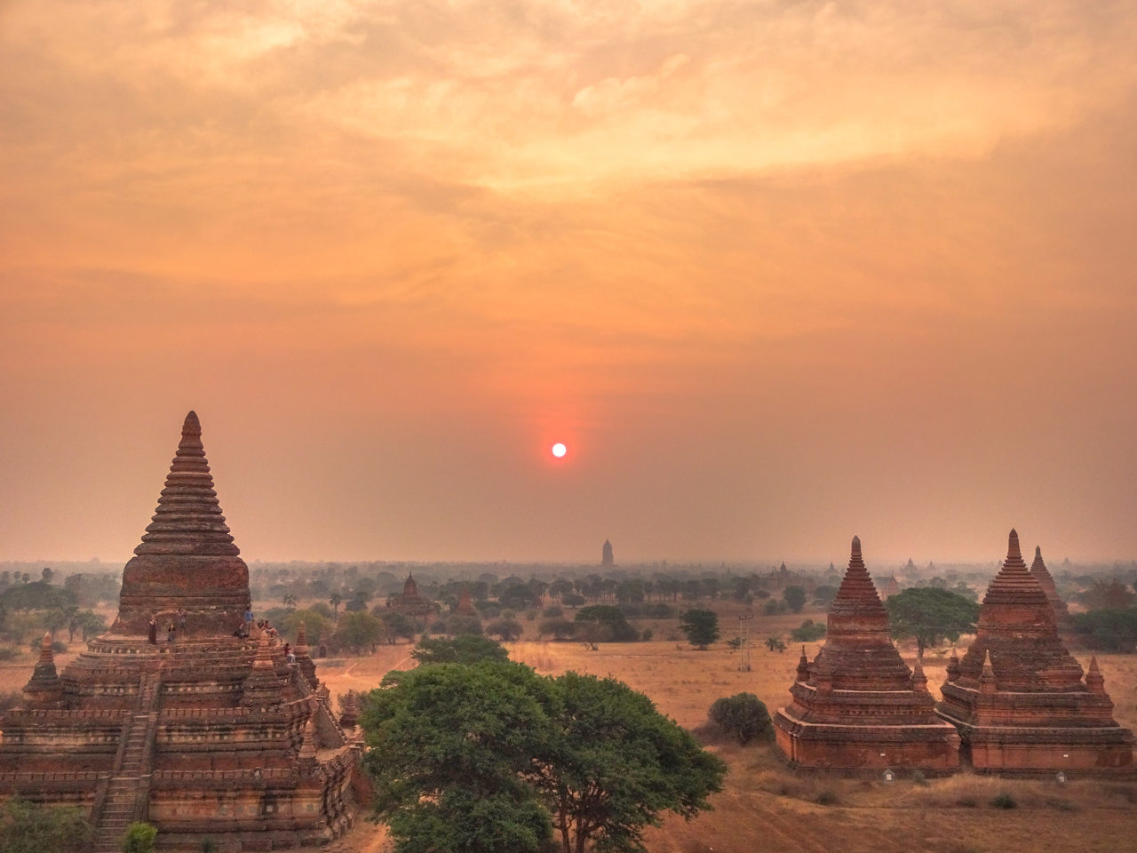 Sunrise in Bagan in Myanmar