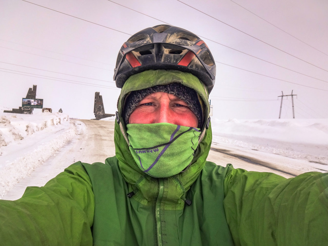 Just before a downhill in Armenia at -15 degrees