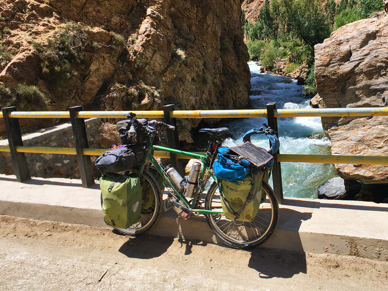 My fully loaded bicycle in the beginning of the adventure