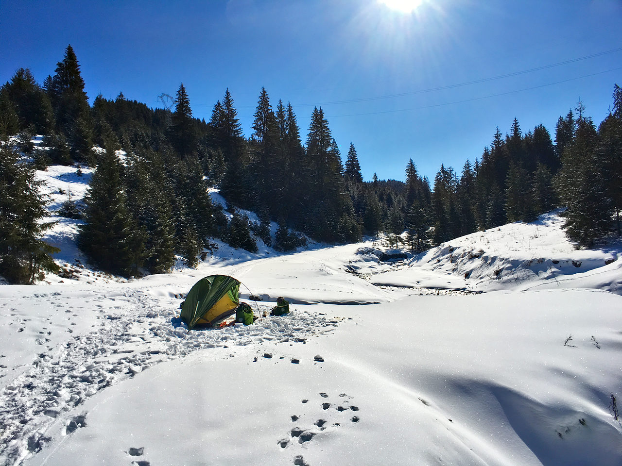 Sonniger Morgen nach einer unter -10 Grad kalten Nacht