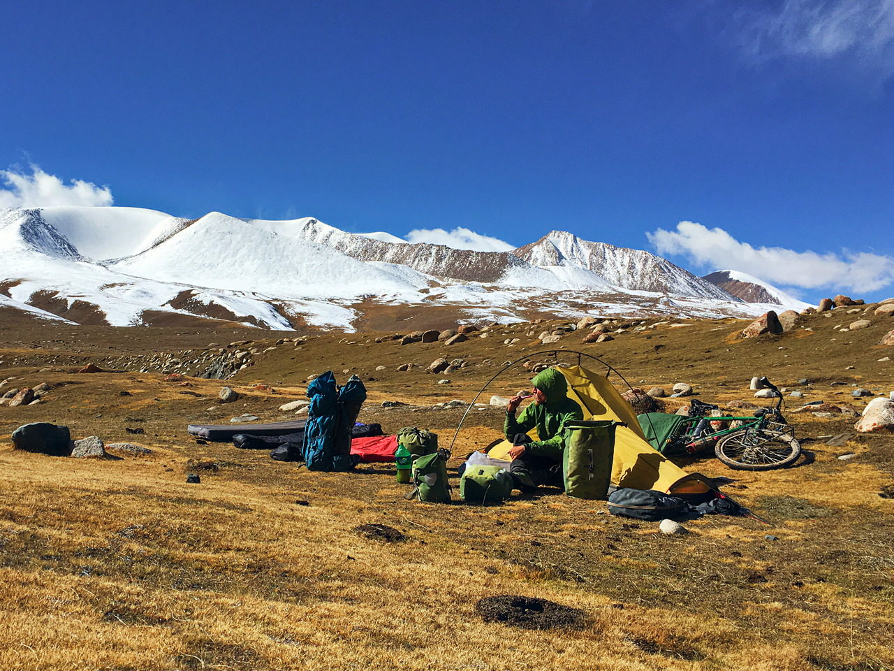 Camping in beautiful scenery