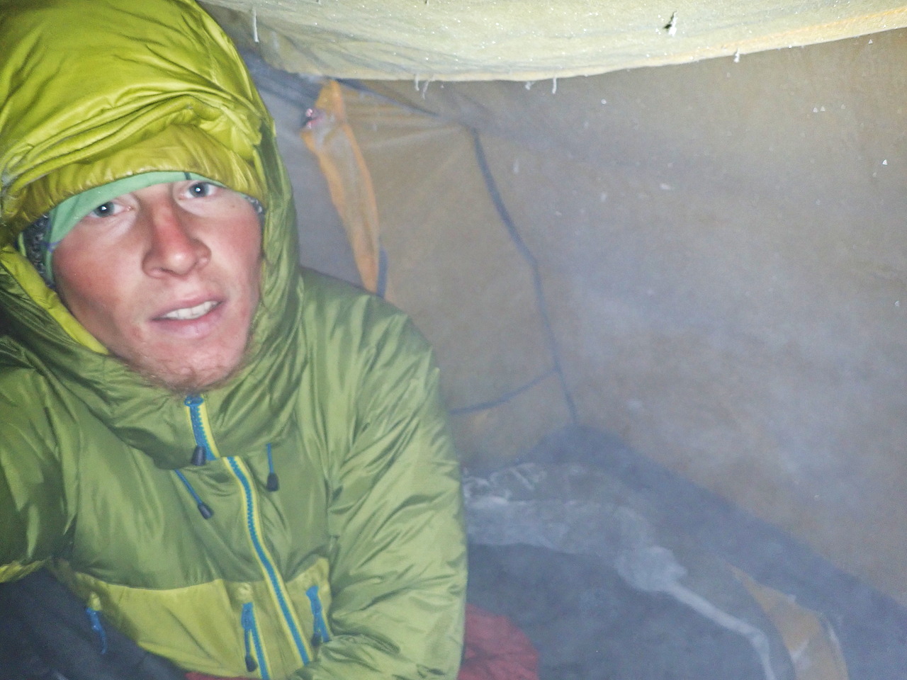 Inside my tent at -40 degrees