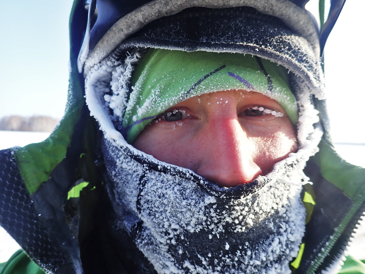 Ice on my eyelashes in Siberia