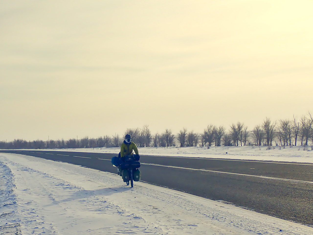 Cycling at -25 Degrees in windy Kazakhstan